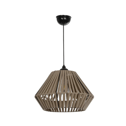 GLOBOSTAR® NUI 205-0067 Boho Κρεμαστό Φωτιστικό Οροφής με Ντουί 1 x E27 AC 220-240V IP20 - Μπεζ - M36 x Π36 x Υ27cm