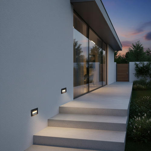 kelvo® STEPART KLV-101-0080 Μοντέρνο Χωνευτό Φωτιστικό Σκαλοπατιού - Διαδρόμου LED 3W 375lm 45° AC 220-240V Αδιάβροχο IP65 Θερμό Λευκό 2700K - Lumileds SMD Chip & TÜV SÜD Driver - Μαύρο Ματ - Μ10.5 x Π4.5 x Υ6cm / Q9.12 x 4.49cm - 5 Χρόνια Εγγύηση