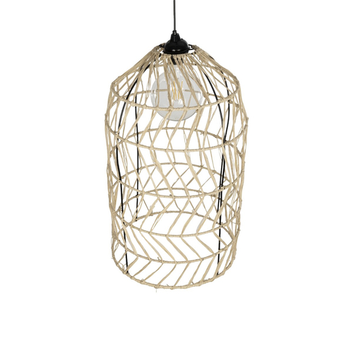 GLOBOSTAR® NETI 205-0025 Boho Κρεμαστό Φωτιστικό Οροφής με Ντουί 1 x E27 AC 220-240V IP20 - Μπεζ - M35 x Π35 x Υ63cm