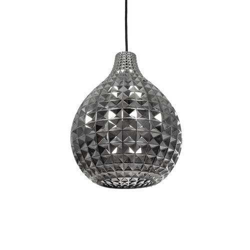 GLOBOSTAR® BASTIK 206-0026 Μοντέρνο Κρεμαστό Φωτιστικό Οροφής με Ντουί 1 x E27 AC 220-240V IP20 - Μαύρο Φιμέ - Μ22 x Π22 x Υ26cm