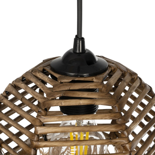 GLOBOSTAR® RIKTA 205-0077 Boho Κρεμαστό Φωτιστικό Οροφής με Ντουί 1 x E27 AC 220-240V IP20 - Μπεζ - M20 x Π20 x Υ30cm