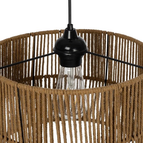 GLOBOSTAR® SAFA 205-0085 Boho Κρεμαστό Φωτιστικό Οροφής με Ντουί 1 x E27 AC 220-240V IP20 - Μπεζ - M30 x Π30 x Υ26cm