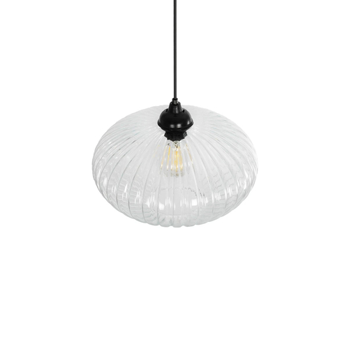GLOBOSTAR® PERA 206-0009 Μοντέρνο Κρεμαστό Φωτιστικό Οροφής με Ντουί 1 x E27 AC 220-240V IP20 - Διάφανο - Μ30 x Π30 x Υ22cm
