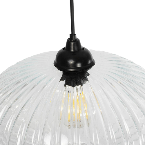 GLOBOSTAR® PERA 206-0009 Μοντέρνο Κρεμαστό Φωτιστικό Οροφής με Ντουί 1 x E27 AC 220-240V IP20 - Διάφανο - Μ30 x Π30 x Υ22cm