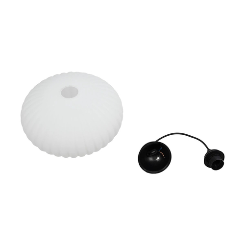 GLOBOSTAR® PERA 206-0011 Μοντέρνο Κρεμαστό Φωτιστικό Οροφής με Ντουί 1 x E27 AC 220-240V IP20 - Λευκό - Μ30 x Π30 x Υ22cm