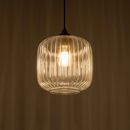 GLOBOSTAR® MELONI 206-0013 Μοντέρνο Κρεμαστό Φωτιστικό Οροφής με Ντουί 1 x E27 AC 220-240V IP20 - Διάφανο - Μ20 x Π20 x Υ24cm