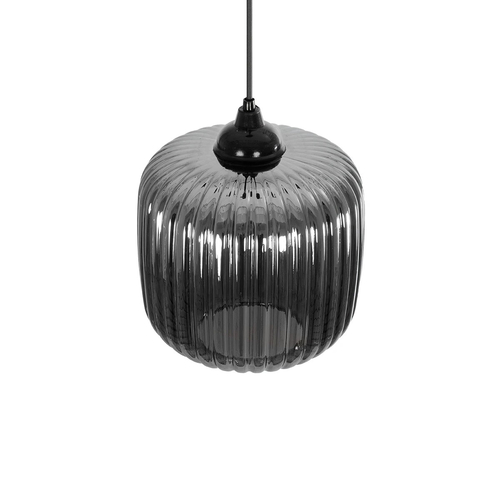 GLOBOSTAR® MELONI 206-0014 Μοντέρνο Κρεμαστό Φωτιστικό Οροφής με Ντουί 1 x E27 AC 220-240V IP20 - Μαύρο Φιμέ - Μ20 x Π20 x Υ24cm