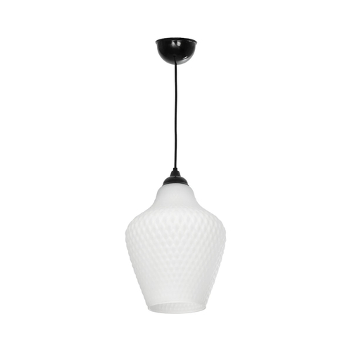 GLOBOSTAR® SKLO 206-0023 Μοντέρνο Κρεμαστό Φωτιστικό Οροφής με Ντουί 1 x E27 AC 220-240V IP20 - Λευκό - Μ22 x Π22 x Υ31cm