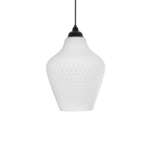 GLOBOSTAR® SKLO 206-0023 Μοντέρνο Κρεμαστό Φωτιστικό Οροφής με Ντουί 1 x E27 AC 220-240V IP20 - Λευκό - Μ22 x Π22 x Υ31cm