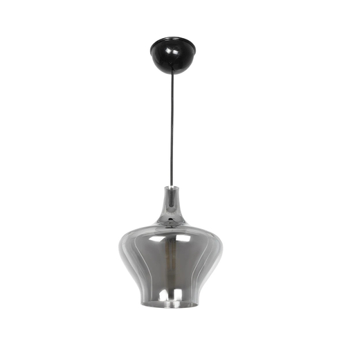 GLOBOSTAR® OVOCE 206-0032 Μοντέρνο Κρεμαστό Φωτιστικό Οροφής με Ντουί 1 x E27 AC 220-240V IP20 - Μαύρο Φιμέ - Μ20 x Π20 x Υ22cm