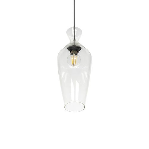 GLOBOSTAR® BOHEMIA 206-0039 Μοντέρνο Κρεμαστό Φωτιστικό Οροφής με Ντουί 1 x E27 AC 220-240V IP20 - Διάφανο - Μ15 x Π15 x Υ40cm