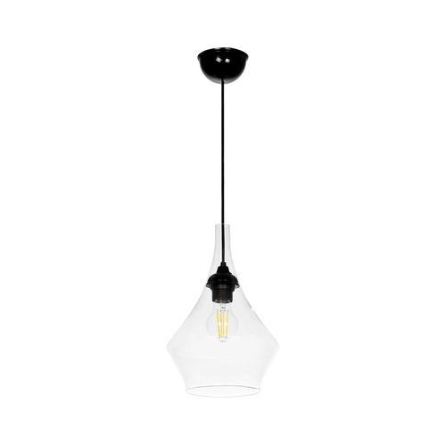 GLOBOSTAR® TORU 206-0042 Μοντέρνο Κρεμαστό Φωτιστικό Οροφής με Ντουί 1 x E27 AC 220-240V IP20 - Διάφανο - Μ20 x Π20 x Υ31cm