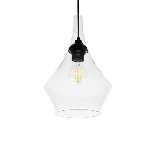 GLOBOSTAR® TORU 206-0042 Μοντέρνο Κρεμαστό Φωτιστικό Οροφής με Ντουί 1 x E27 AC 220-240V IP20 - Διάφανο - Μ20 x Π20 x Υ31cm
