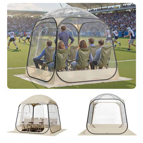 Σκηνή VEVOR Pop-up για αθλήματα, 1,83x1,83 μ. Διάφανη σκηνή με φούσκες για 2-4 άτομα, αδιάβροχη εξωτερική κάψουλα με πατάκι δαπέδου και κάλυμμα, σκηνές κήπου με θόλο, ιγκλού, στέγαστρο κάμπινγκ για εκδηλώσεις, ψάρεμα, επευφημίες
