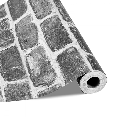 Ταπετσαρία τοίχου VEVOR Peel and Stick, 45cm x 10m Χαρτί επαφής Γκρι τούβλο Αδιάβροχο Αυτοκόλλητο, εύκολο στο καθάρισμα και ξεφλούδισμα Διακοσμητικό βινύλιο τοίχου για υπνοδωμάτιο, κουζίνα, γραφείο, μπάνιο, γραφείο