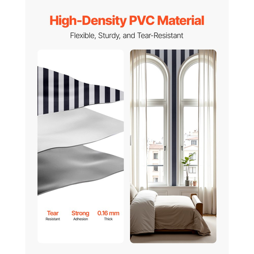 Ταπετσαρία τοίχου VEVOR Peel and Stick, 45cm x 15m Χαρτί επαφής μαύρο λευκό μοντέρνο γεωμετρικό αδιάβροχο αυτοκόλλητο, εύκολο στον καθαρισμό διακοσμητικό τοίχου βινυλίου ρολό για υπνοδωμάτιο, κουζίνα, γραφείο, μπάνιο