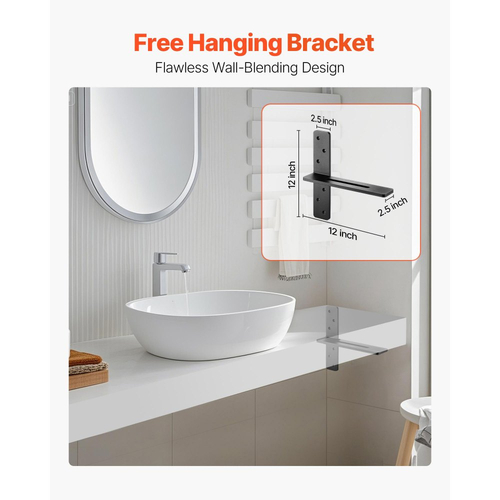 Βάσεις ραφιών VEVOR T 2 τεμάχια, χωρητικότητα βάρους 90 kg, 304,8 x 73,5 x 304,8 mm, Βάσεις βαρέως τύπου από συμπαγές χάλυβα για ράφια, Στήριγμα πάγκου με πλωτή βάση και βίδες