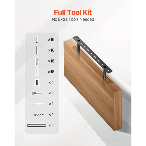 Βάσεις πλωτών ραφιών VEVOR 2 τεμάχια, 150 λίβρες/68 kg χωρητικότητα βάρους, 16x6,2x1,5 ίντσες / 406,4x157,4x38,1 mm, Βάση στήριξης κρυφών ραφιών βαρέως τύπου, Αόρατη βάση στήριξης πλωτών ραφιών για τοποθέτηση σε τοίχο