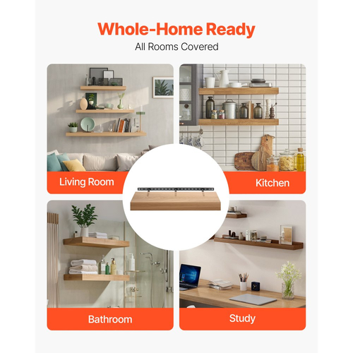 Βάση στήριξης ραφιών VEVOR 1 τεμάχιο, 190 λίβρες/86 κιλά, 34x6,2x1,5 ίντσες / 863,6x157,4x38,1 mm, Βάση στήριξης κρυφών ραφιών βαρέως τύπου, Αόρατη βάση στήριξης ραφιών για τοποθέτηση σε τοίχο