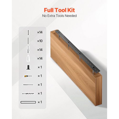 Βάση στήριξης ραφιών VEVOR 1 τεμάχιο, 230 λίβρες/104 kg χωρητικότητα βάρους, 46x6,2x3 ίντσες / 1168,4x157,4x76,2 mm, Βάση στήριξης κρυφών ραφιών βαρέως τύπου, Αόρατη βάση στήριξης ραφιών για τοποθέτηση σε τοίχο