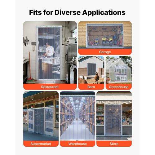VEVOR Διαφανής Λωρίδα Κουρτίνας PVC, Μήκος 45,7 m x Πλάτος 30,5 cm, Ραβδωτή Πλαστική Λωρίδα Πόρτας για Χύμα Ρολό, Λωρίδες Κουρτίνας για Ψυγείο Κατάψυξης για Πόρτες Σούπερ Μάρκετ, Γκαράζ, Αποθήκη, Στέγη Ζώων
