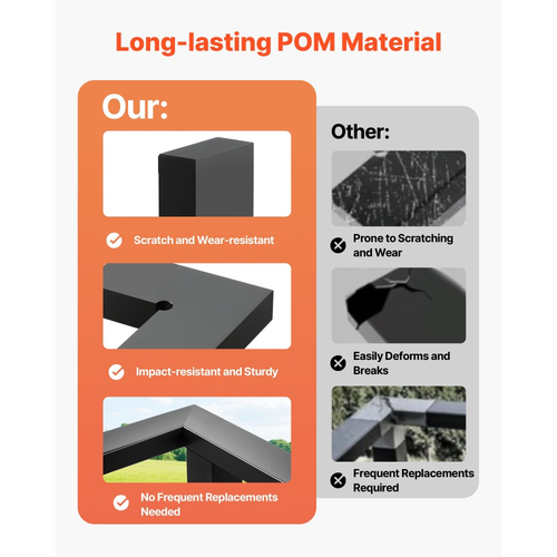 VEVOR Πακέτο 2 Γωνιακών Συνδετήρων για Κουπαστή, Αξεσουάρ Επέκτασης Κουπαστής Σκάλας, Εξαρτήματα Συνδετήρα Κουπαστής POM για Ορθογώνια Κουπαστή Καλωδίου, Σύστημα Σιδηροδρομικής Σύνδεσης Καταστρώματος Εξωτερικού Χώρου, Ματ Μαύρο, HT-05