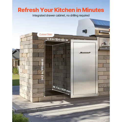 Συρτάρι απορριμμάτων κουζίνας VEVOR εξωτερικού χώρου, 13,54"Π x 19,61"Β x 25,79"Υ, εσωτερική αποθήκευση, συρτάρια κουζίνας πολλαπλών χρήσεων εξωτερικού χώρου από ανοξείδωτο ατσάλι, μέγιστη χωρητικότητα 55 λίβρες ανά επίπεδο, για κουζίνες BBQ εξωτερικού χώρου Συρτάρι απορριμμάτων κουζίνας VEVOR εξωτερικού χώρου, 13,54"Π x 19,61"Β x 25,79"Υ, εσωτερική αποθήκευση, συρτάρια κουζίνας πολλαπλών χρήσεων εξωτερικού χώρου από ανοξείδωτο ατσάλι, μέγιστη χωρητικότητα 55 λίβρες ανά επίπεδο, για κουζίνες BBQ εξωτερικού χώρου