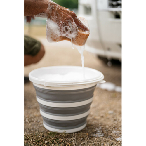 ΚΟΥΒΑΣ ΠΛΥΣΙΜΑΤΟΣ/ΚΑΛΑΘΙ ΜΕΤΑΦΟΡΑΣ ΑΝΤΙΚΕΙΜΕΝΩΝ ΠΤΥΣΣΟΜΕΝΟΣ 5>25cm ΜΕ ΧΕΙΡΟΛΑΒΗ 10LT ΛΕΥΚΟ/ΓΚΡΙ