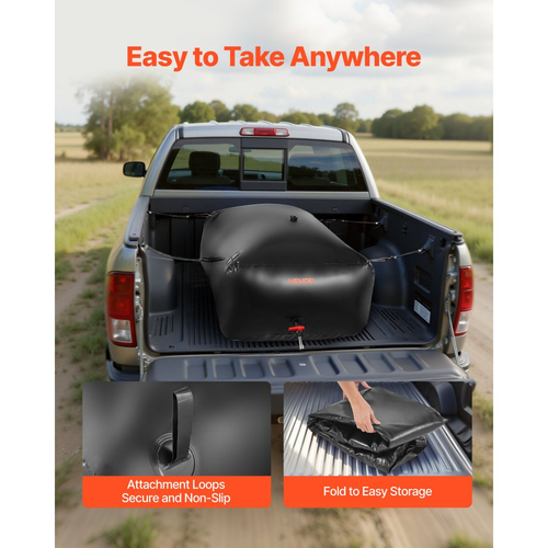 Κύστη αποθήκευσης νερού VEVOR 540L μεγάλης χωρητικότητας, τσάντα νερού, φορητή και πτυσσόμενη δεξαμενή μαλακού νερού, στεγανή και ανθεκτική στη φθορά δεξαμενή αποθήκευσης νερού έκτακτης ανάγκης από PVC για τροχόσπιτα και εξωτερική χρήση