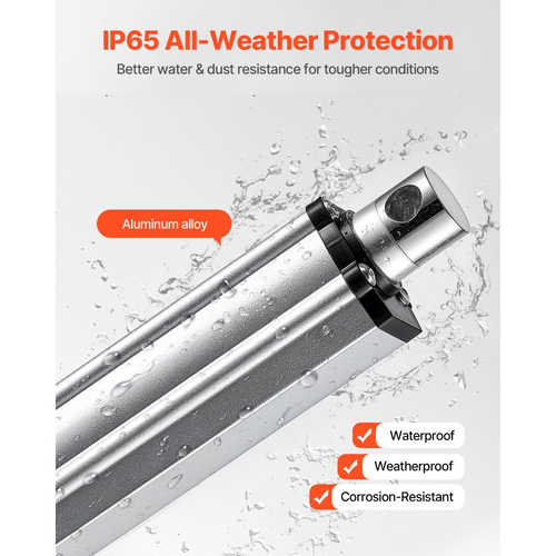 Γραμμικός Ενεργοποιητής VEVOR 12V, Αδιάβροχος Γραμμικός Ενεργοποιητής IP65 με Διαδρομή 101,6 mm, Ενεργοποιητές Κίνησης 3000N 5 mm/s με Βάσεις Στήριξης για Ηλιακούς Ιχνηλάτες, Βιομηχανικά Μηχανήματα, Ανοιχτήρι Πόρτας