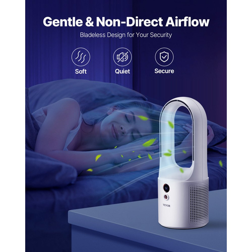 Ανεμιστήρας γραφείου VEVOR χωρίς λεπίδες, φορητός ανεμιστήρας γραφείου 12,99 ιντσών, αθόρυβος μικρός ανεμιστήρας πύργου 6 ταχυτήτων USB με επαναφορτιζόμενη μπαταρία, εύκολος καθαρισμός και φιλικός προς τα παιδιά, φυσάει κρύο αέρα για υπνοδωμάτιο, γραφείο, σπίτι