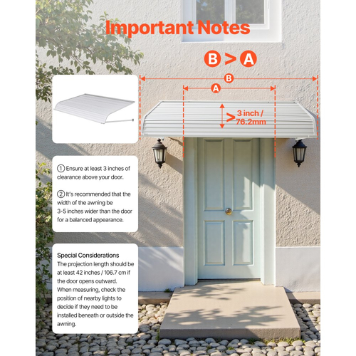 Τέντα αλουμινίου VEVOR 60 x 42 ίντσες, Ανθεκτική τέντα παραθύρου, Ελαφριές και σταθερές τέντες αλουμινίου για πόρτες εξωτερικού χώρου, βροχή, χιόνι, προστασία από το ηλιακό φως για πόρτα, είσοδο, παράθυρα, βεράντα