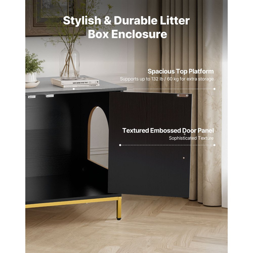 Έπιπλα περιβλήματος άμμου άμμου γάτας VEVOR, Κρυφό ντουλάπι άμμου άμμου 70 cm με μεταλλικά πόδια και λαβή, μοντέρνο τραπεζάκι τουαλέτας γάτας, ταιριάζει στο μεγαλύτερο μέρος της άμμου άμμου, για υπνοδωμάτιο και σαλόνι