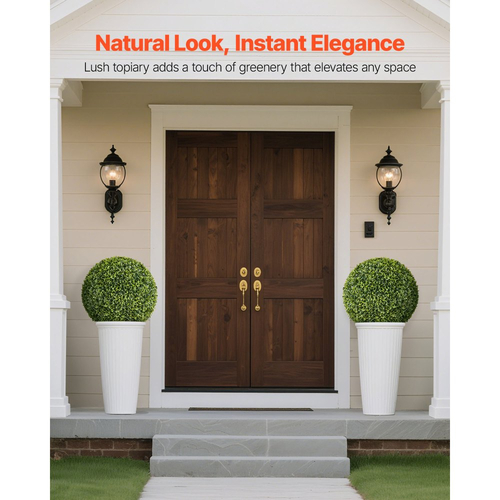 Τεχνητή μπάλα VEVOR Topiary, μπάλες φυτών ψεύτικου πυξαριού 584 χιλιοστών, ψεύτικο μεταξωτό δέντρο που μοιάζει με αληθινό, εύκολη συναρμολόγηση για διακόσμηση μπροστινής βεράντας, εξωτερικού χώρου, αυλής, κήπου, μπαλκονιού και εσωτερικού χώρου σπιτιού, πράσινο
