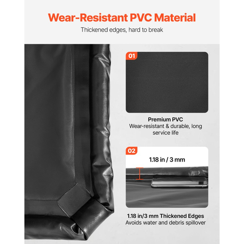 Πατάκι συγκράτησης VEVOR, 2,4 x 4,9 m, Αντιολισθητικό πατάκι δαπέδου γκαράζ PVC με σκούπα καθαρισμού, Βαρέως τύπου, Ανθεκτική αδιάβροχη προστασία συγκράτησης από χιόνι, βροχή και λάσπη για χώρους στάθμευσης αυτοκινήτων, Μαύρο