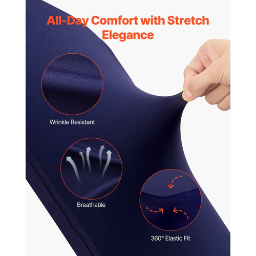 VEVOR 50 τεμάχια καλύμματα καρέκλας σε μπλε ναυτικό χρώμα, κάλυμμα καρέκλας από πολυεστέρα και σπάντεξ, ελαστικά καλύμματα για γάμο, πάρτι, τραπεζαρία, δεξιώσεις, καλύμματα καρέκλας με επίπεδη πρόσοψη, κατάλληλα για καρέκλα. Διαστάσεις έως 20,08 x 17,72 x 37,4 ίντσες.