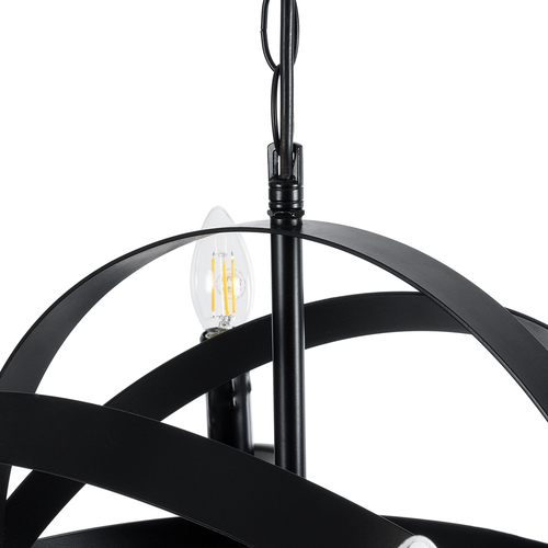 GLOBOSTAR® ESTELLE 01003 Vintage Κρεμαστό Φωτιστικό Οροφής με Ντουί 8 x E14 AC 220-240V IP20 - Μαύρο - Μ65 x Π65 x Y50cm