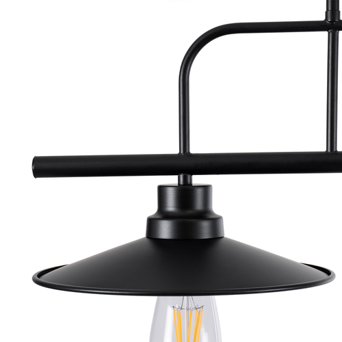 GLOBOSTAR® REGAL 01007 Vintage Φωτιστικό Οροφής με Ντουί 2 x E27 AC 220-240V IP20 - Μαύρο - Μ67 x Π26 x Υ85cm