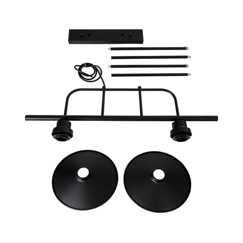 GLOBOSTAR® REGAL 01007 Vintage Φωτιστικό Οροφής με Ντουί 2 x E27 AC 220-240V IP20 - Μαύρο - Μ67 x Π26 x Υ85cm