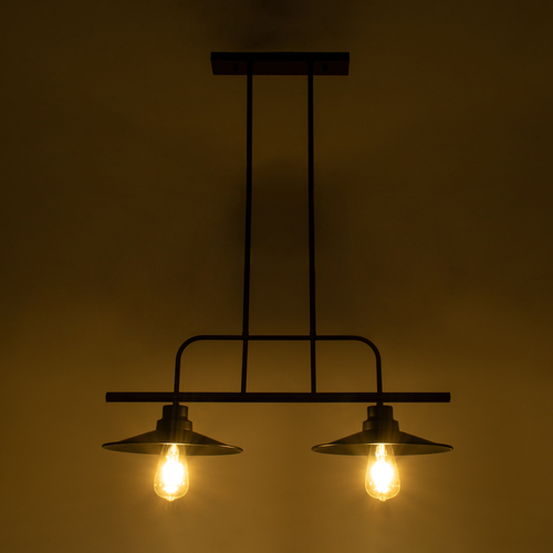 GLOBOSTAR® REGAL 01007 Vintage Φωτιστικό Οροφής με Ντουί 2 x E27 AC 220-240V IP20 - Μαύρο - Μ67 x Π26 x Υ85cm