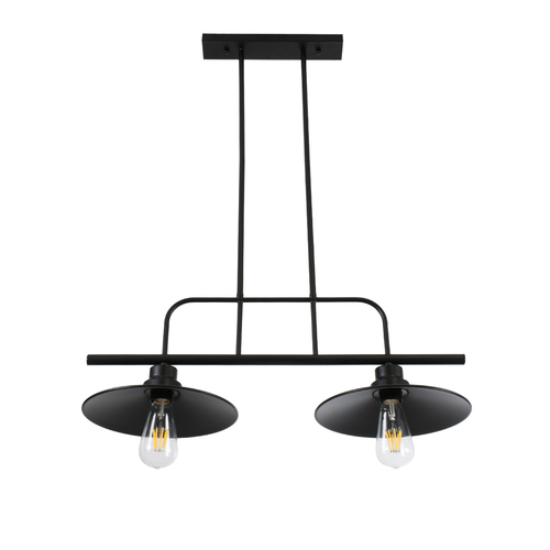 GLOBOSTAR® REGAL 01007 Vintage Φωτιστικό Οροφής με Ντουί 2 x E27 AC 220-240V IP20 - Μαύρο - Μ67 x Π26 x Υ85cm