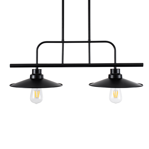 GLOBOSTAR® REGAL 01007 Vintage Φωτιστικό Οροφής με Ντουί 2 x E27 AC 220-240V IP20 - Μαύρο - Μ67 x Π26 x Υ85cm