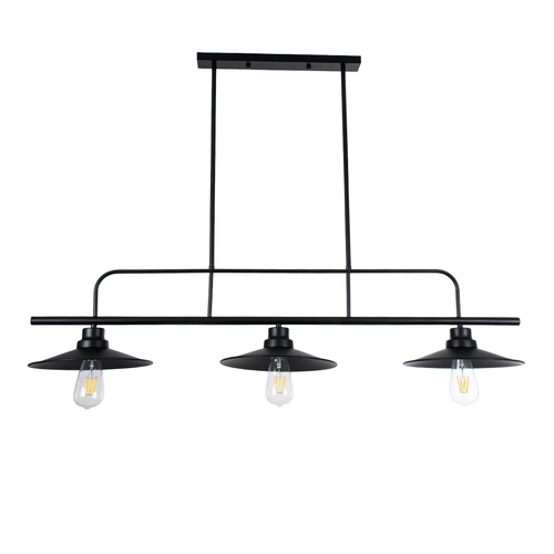 GLOBOSTAR® REGAL 01009 Vintage Φωτιστικό Οροφής με Ντουί 3 x E27 AC 220-240V IP20 - Μαύρο - Μ110 x Π26 x Υ75cm