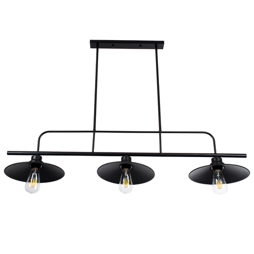 GLOBOSTAR® REGAL 01009 Vintage Φωτιστικό Οροφής με Ντουί 3 x E27 AC 220-240V IP20 - Μαύρο - Μ110 x Π26 x Υ75cm