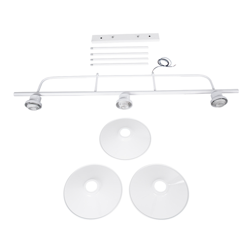 GLOBOSTAR® REGAL 01010 Vintage Φωτιστικό Οροφής με Ντουί 3 x E27 AC 220-240V IP20 - Λευκό - Μ110 x Π26 x Υ75cm