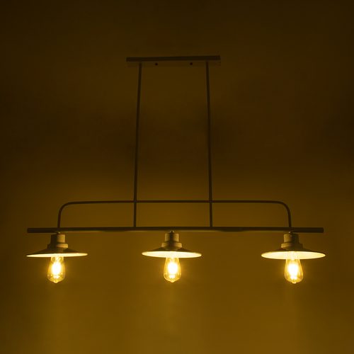 GLOBOSTAR® REGAL 01010 Vintage Φωτιστικό Οροφής με Ντουί 3 x E27 AC 220-240V IP20 - Λευκό - Μ110 x Π26 x Υ75cm