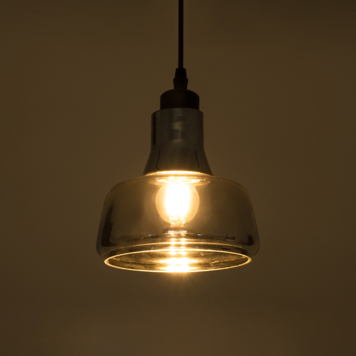 GLOBOSTAR® FEMINE 01011 Μοντέρνο Κρεμαστό Φωτιστικό Οροφής με Ντουί 4 x E27 AC 220-240V IP20 - Γκρι & Μαύρο - Μ70 x Π70 x Y24.5cm - Σετ 4 Τεμαχίων