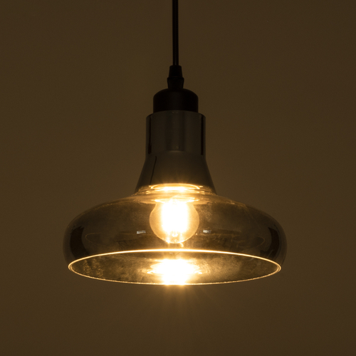 GLOBOSTAR® FEMINE 01011 Μοντέρνο Κρεμαστό Φωτιστικό Οροφής με Ντουί 4 x E27 AC 220-240V IP20 - Γκρι & Μαύρο - Μ70 x Π70 x Y24.5cm - Σετ 4 Τεμαχίων