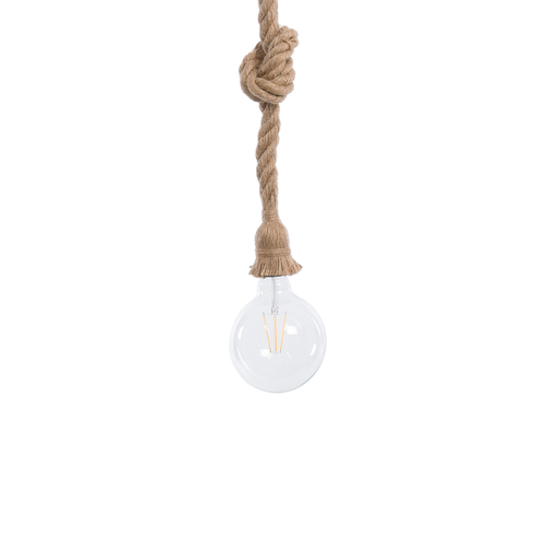 GLOBOSTAR® ROPE 01018 Boho Κρεμαστό Φωτιστικό Οροφής με Ντουί 1 x E27 AC 220-240V IP20 - Μπεζ - Μ3.5 x Π3.5 x Υ200cm