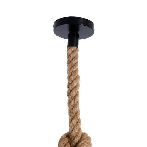 GLOBOSTAR® ROPE 01018 Boho Κρεμαστό Φωτιστικό Οροφής με Ντουί 1 x E27 AC 220-240V IP20 - Μπεζ - Μ3.5 x Π3.5 x Υ200cm